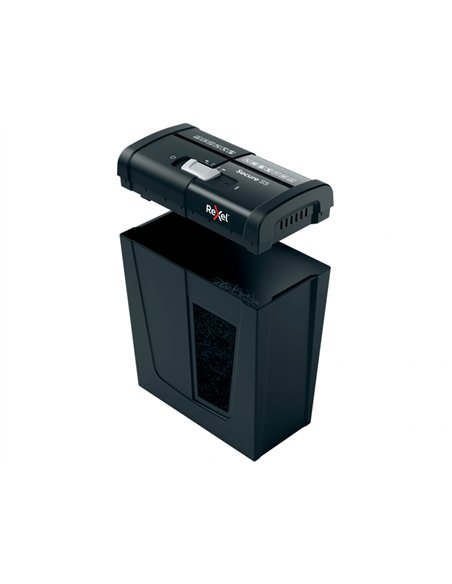 Desctructeur de documents rexel secure s5 coupe droite 5 feuilles de papier a4 de 80gr.