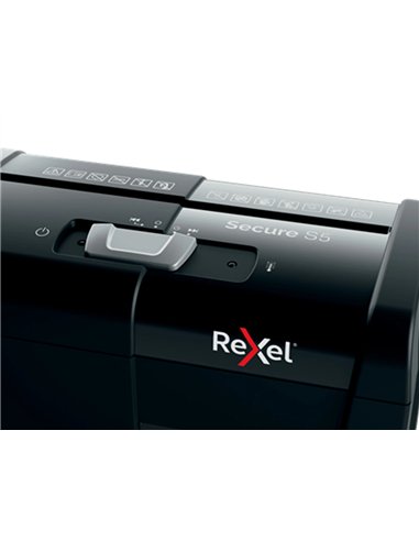 Desctructeur de documents rexel secure s5 coupe droite 5 feuilles de papier a4 de 80gr.
