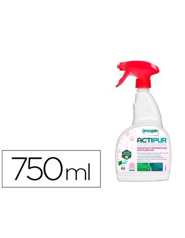 Detartrant desinfectant enzypin actipur sanitaires ecocert parfum mentholee pulverisateur 750ml.