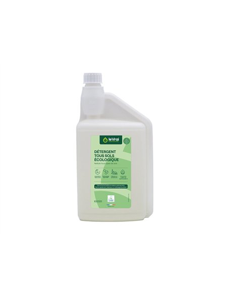 Détergent tous sols enzypin nettoie dégraisse vitres surfaces modernes parfum frais pin des landes flacon 1l.