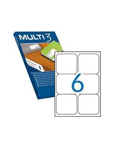 Lot de 600 étiquettes blanches à bords arrondis, dimensions 99,1 x 93,1 mm, avec adhésif permanent pour usages multiples