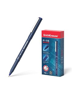 Marqueur à pointe fine Erichkrause F-15 - Ligne 0,6 mm - Clip métallique - Bleu