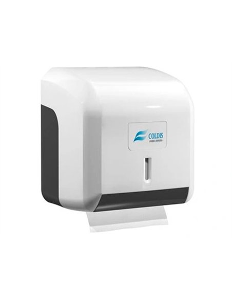 Distributeur papier toilette coldis carré paquet plastique petit modèle 137x122x145mm capacité 250f.