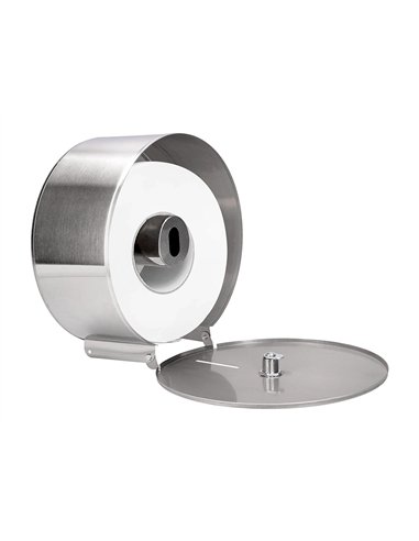 Distributeur papier toilette q-connect acier inoxydable fermeture serrure 2 clefs 115x254x265mm.