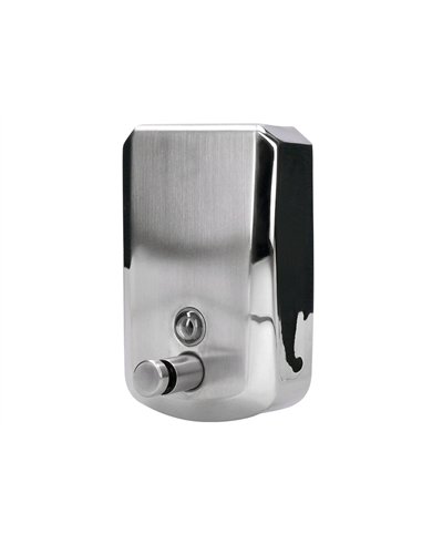 Distributeur savon liquide q-connect manuel acier inoxydable 800ml 179x56x115mm.