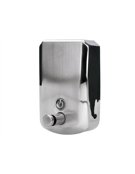 Distributeur savon liquide q-connect manuel acier inoxydable 800ml 179x56x115mm.