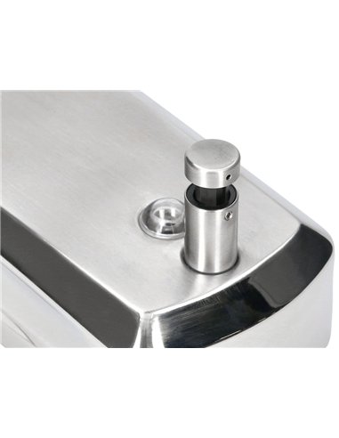 Distributeur savon liquide q-connect manuel acier inoxydable 800ml 179x56x115mm.