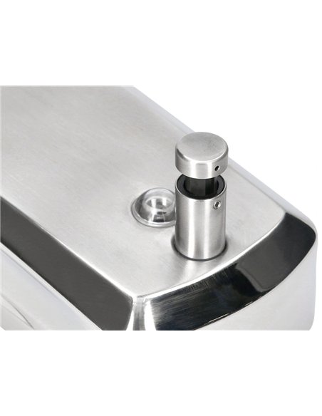 Distributeur savon liquide q-connect manuel acier inoxydable 800ml 179x56x115mm.