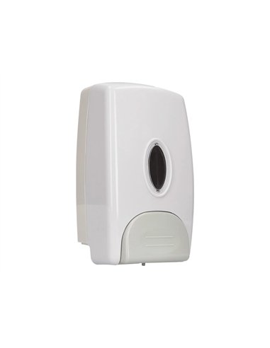 Distributeur savon q-connect manuel indicateur niveau 1000ml coloris blanc/gris 235x135x95mm.