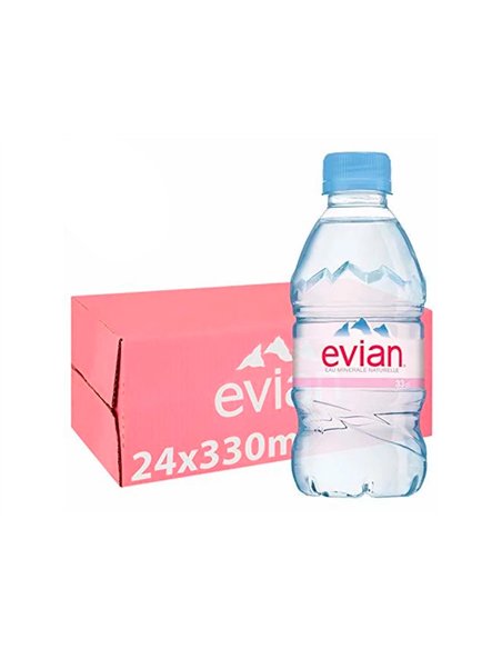 Eau evian bouchon plat rpet 33cl/24.