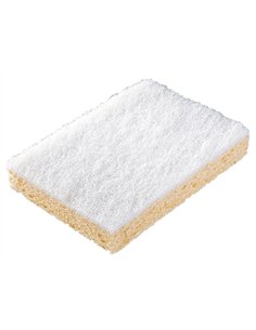 Éponge récurante gm double face blanche nettoyage surfaces délicates 13x9cm.