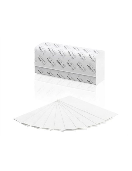 Essuie-mains coldis pure ouate blanche ecolabel 2plis 20,6x32cm 1 paquet de 120 feuilles.