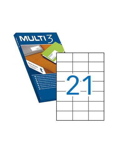 Lot de 10 500 étiquettes blanches à bords droits, dimensions 70 x 42,4 mm, avec adhésif permanent, pour usages multiples