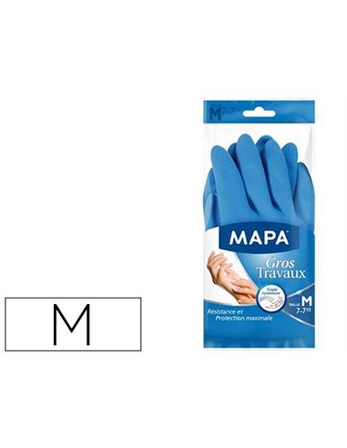 Gant mapa gros travaux latex naturel protection produits ménagers agressifs extérieur renforcé taille m lot 2 gants.