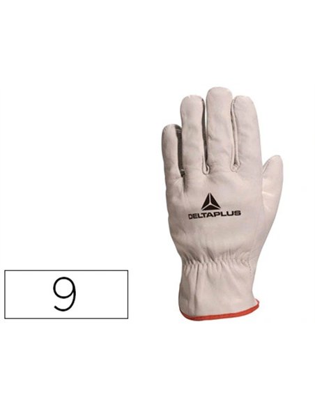 Gant tout fleur bovin deltaplus coupe américaine épaisseur 0.90/1.10mm coloris gris liseré rouge taille 9 paire.