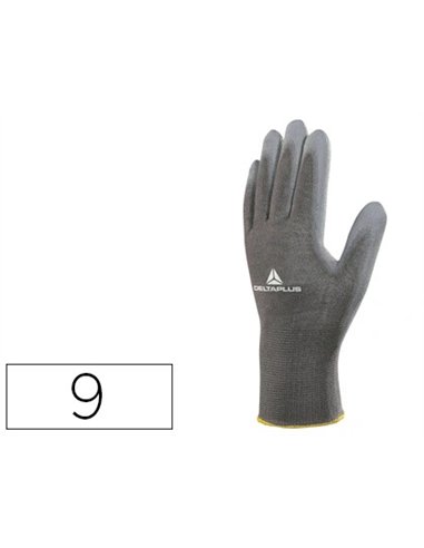 Gant tricot deltaplus polyester paume enduite polyuréthane jauge 13 taille 9 paire.