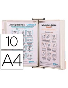 Kit de consultation tarifold mural antimicrobien format a4 10 poches blanc.