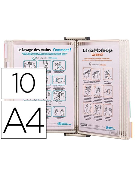 Kit de consultation tarifold mural antimicrobien format a4 10 poches blanc.