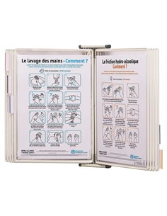 Kit de consultation tarifold mural antimicrobien format a4 10 poches blanc. 2