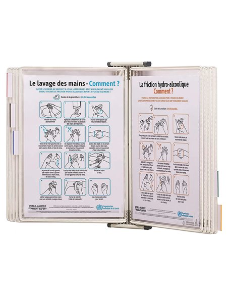 Kit de consultation tarifold mural antimicrobien format a4 10 poches blanc.