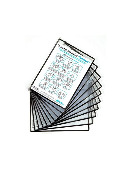 Kit de consultation tarifold mural antimicrobien format a4 10 poches blanc.