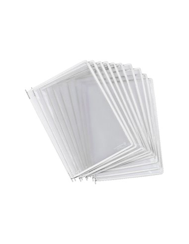 Poche a pivot tarifold sterifold en pvc format a4 coloris blanc 10 unites.
