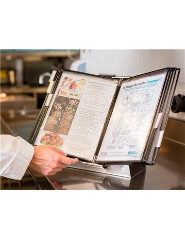 Poche a pivot tarifold sterifold en pvc format a4 coloris blanc 10 unites.