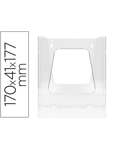 Porte-visuels q-connect mural plexiglas transparent format a5 170x41x177 mm.