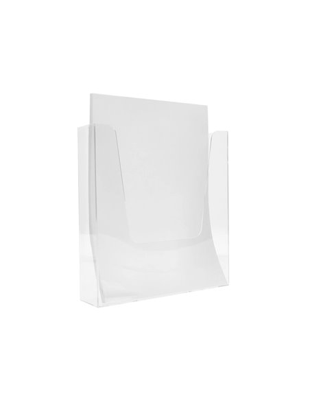 Porte-visuels q-connect mural plexiglas transparent format a5 170x41x177 mm.