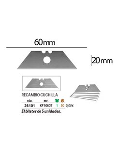Lame rechange q-connect cutter universel 18mm blister 5 unités. 2