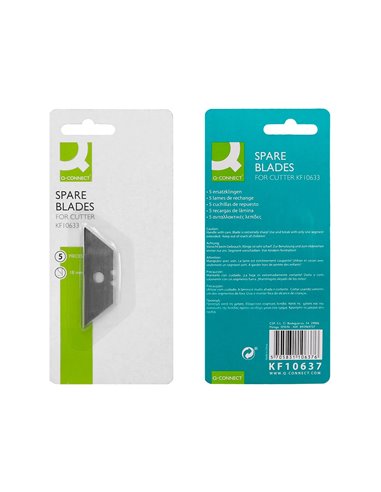 Lame rechange q-connect cutter universel 18mm blister 5 unités.
