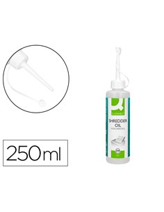 Huile lubrifiante q-connect pour destructeur de documents bouteille 250ml.