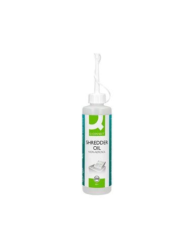 Huile lubrifiante q-connect pour destructeur de documents bouteille 250ml.