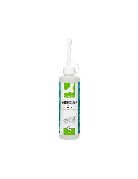 Huile lubrifiante q-connect pour destructeur de documents bouteille 250ml.