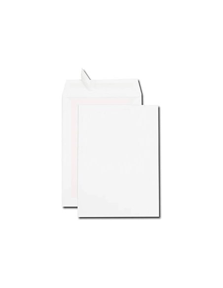 Pochette gpv dos carton 500g vélin blanc 120g anti-pli c4 229x324mm sachet 25 unités.