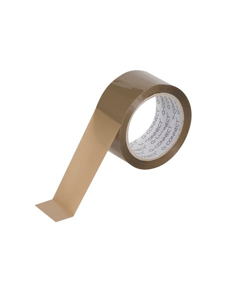 Ruban adhesif q-connect polypropylene 45 microns 66mx75mm pour emballage coloris havane.