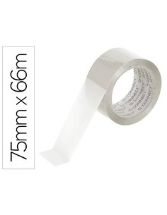 Ruban adhesif q-connect polypropylene pour emballage 45 microns 66mx75mm coloris transparent.