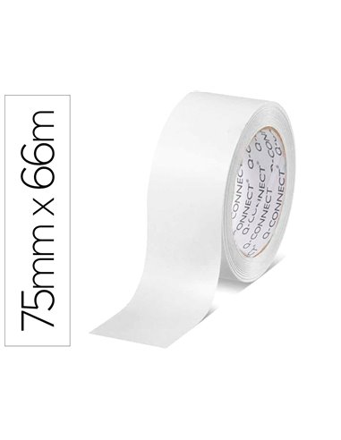 Ruban adhesif q-connect polypropylene 45 microns 66mx75mm pour emballage coloris blanc.