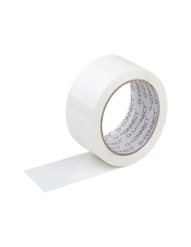Ruban adhesif q-connect polypropylene 45 microns 66mx75mm pour emballage coloris blanc.