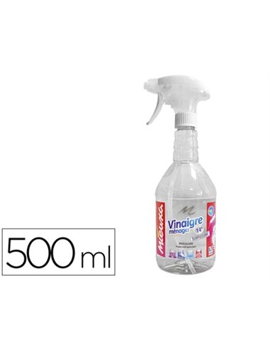 Vinaigre ménager 14 degrés nettoie dégraisse désodorise pistolet 500ml.