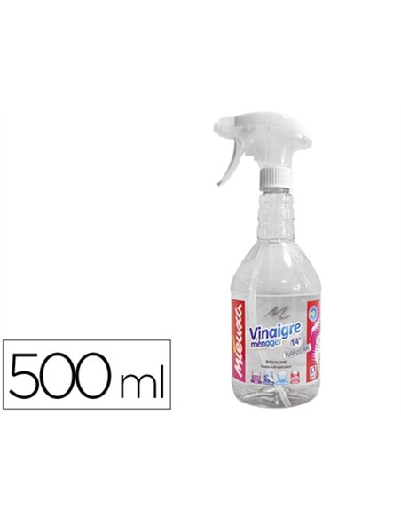 Vinaigre ménager 14 degrés nettoie dégraisse désodorise pistolet 500ml.