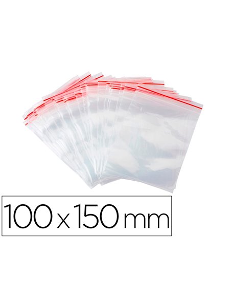 Sachet plastique refermable q-connect dim.100x150 mm sachet de 100 unites.