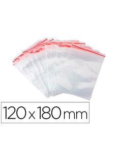 Sachet plastique refermable q-connect dim.120x180 mm sachet de 100 unites.