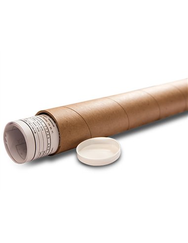 Tube porte-documents q-connectcarton encolle 1,8mm format a160x640mm couvercle plastique tres resistant.