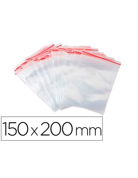 Sachet plastique refermable q-connect dim.150x200 mm sachet de 100 unites.