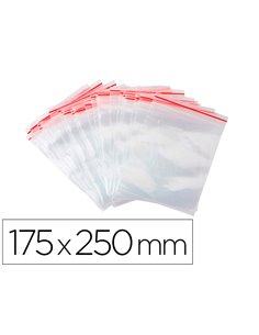 Sachet plastique refermable q-connect dim.175x250 mm sachet de 100 unites.