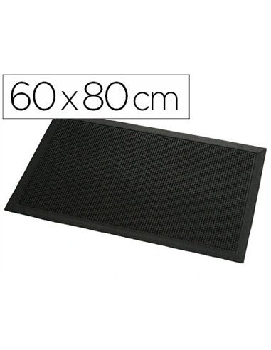 Tapis grattant paperflow picots caoutchouc anti-salissures lourdes 60x80cm coloris noir.