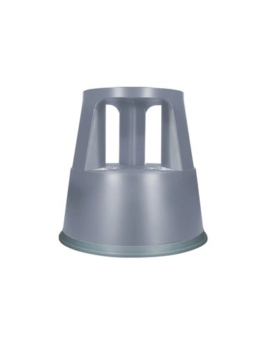 Tabouret q-connect plastique roues caoutchouc rétractables 2 niveaux base 44cm hauteur 43cm poids 2.9kg coloris gris.
