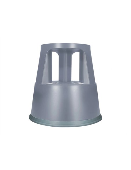 Tabouret q-connect plastique roues caoutchouc rétractables 2 niveaux base 44cm hauteur 43cm poids 2.9kg coloris gris.
