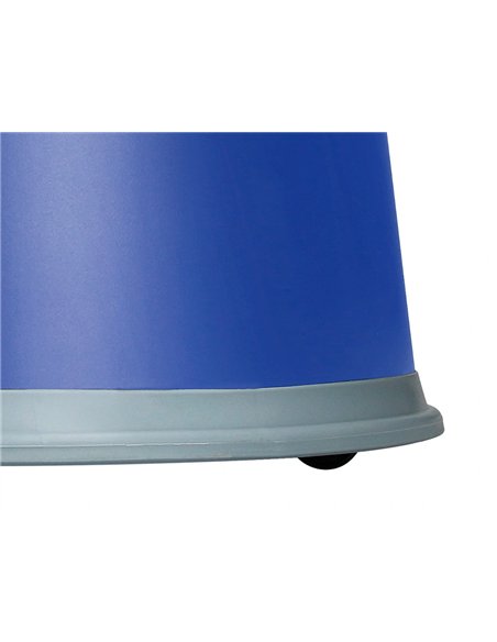 Tabouret q-connect plastique roues caoutchouc rétractables 2 niveaux base 44cm hauteur 43cm poids 2.9kg coloris bleu.